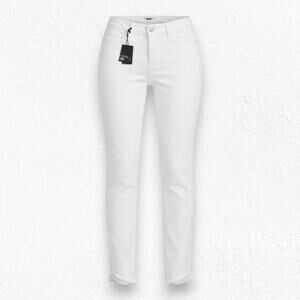 Paige White Verdugo Cropped Skinny Jeans Distressed Hem Size 31 NWT FLAWED
